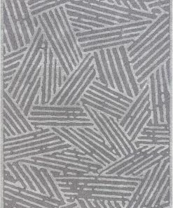 Well Woven Tukker Grey Mid-Century Modern Geometric Lines Rug By Chill Rugs