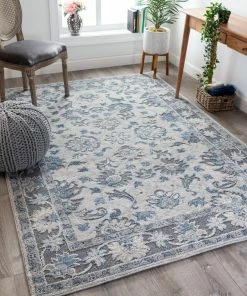 Well Woven Jasper Grey Global Vintage Oriental Rug