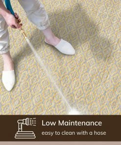 Well Woven Sienna Modern Solid Pattern Yellow Flat-Weave Indoor/Outdoor Rug