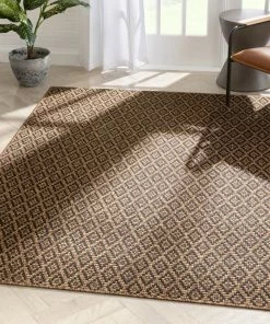 Well Woven Sienna Moroccan Trellis Pattern Natural Indoor Outdoor Rug Global