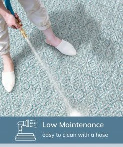 Well Woven Sienna Modern Solid Pattern Blue Flat-Weave Indoor/Outdoor Rug