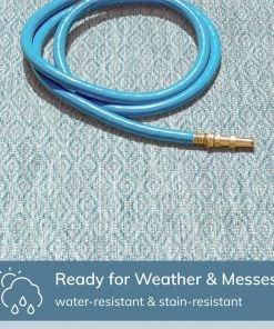 Well Woven Sienna Modern Solid Pattern Blue Flat-Weave Indoor/Outdoor Rug