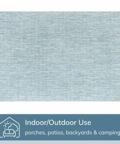 Well Woven Sienna Modern Solid Pattern Blue Flat-Weave Indoor/Outdoor Rug