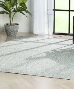 Well Woven Sienna Modern Solid Pattern Blue Flat-Weave Indoor/Outdoor Rug