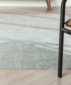 Well Woven Sienna Modern Solid Pattern Blue Flat-Weave Indoor/Outdoor Rug