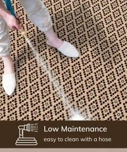 Well Woven Sorrel Moroccan Lattice Trellis Natural Indoor Outdoor Rug