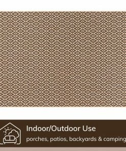 Well Woven Sorrel Moroccan Lattice Trellis Natural Indoor Outdoor Rug
