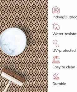 Well Woven Sorrel Moroccan Lattice Trellis Natural Indoor Outdoor Rug