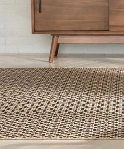 Well Woven Sorrel Moroccan Lattice Trellis Natural Indoor Outdoor Rug