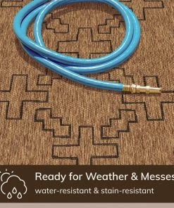 Well Woven Calisa Tribal Medallion Pattern Natural Indoor Outdoor Rug