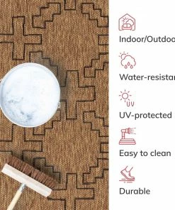 Well Woven Calisa Tribal Medallion Pattern Natural Indoor Outdoor Rug