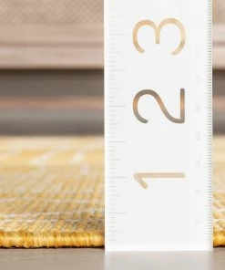 Well Woven Global Anza Tribal Geometric Pattern Yellow Flat-Weave Indoor/Outdoor Rug