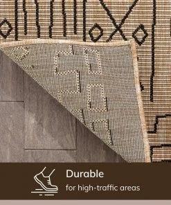 Well Woven Anza Tribal Medallion Pattern Natural Indoor Outdoor Rug