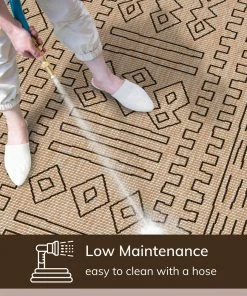 Well Woven Anza Tribal Medallion Pattern Natural Indoor Outdoor Rug