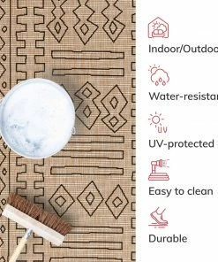 Well Woven Anza Tribal Medallion Pattern Natural Indoor Outdoor Rug