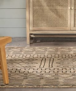 Well Woven Anza Tribal Medallion Pattern Natural Indoor Outdoor Rug