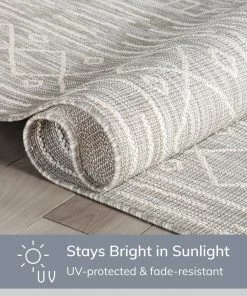 Well Woven Global Anza Tribal Geometric Pattern Grey Flat-Weave Indoor/Outdoor Rug