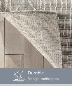 Well Woven Global Anza Tribal Geometric Pattern Grey Flat-Weave Indoor/Outdoor Rug