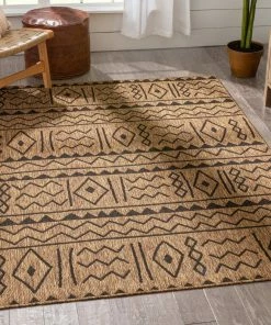 Well Woven Faye Tribal Diamond Pattern Natural Indoor Outdoor Rug Global