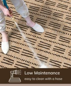 Well Woven Tahiti Contemporary Geometric Natural Indoor Outdoor Rug