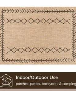 Well Woven Posie Tribal Moroccan Pattern Natural Indoor Outdoor Rug