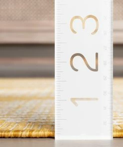 Well Woven Kai Modern Chevron Pattern Yellow Flat-Weave Indoor/Outdoor Rug