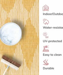 Well Woven Kai Modern Chevron Pattern Yellow Flat-Weave Indoor/Outdoor Rug