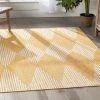 Well Woven Kai Modern Chevron Pattern Yellow Flat-Weave Indoor/Outdoor Rug