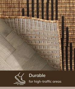 Well Woven Kai Moroccan Diamond Pattern Natural Indoor Outdoor Rug