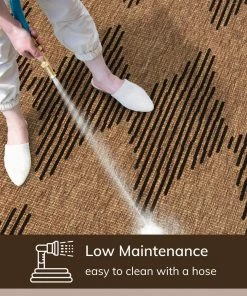 Well Woven Kai Moroccan Diamond Pattern Natural Indoor Outdoor Rug