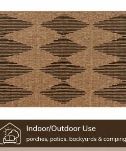 Well Woven Kai Moroccan Diamond Pattern Natural Indoor Outdoor Rug