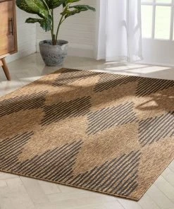 Well Woven Kai Moroccan Diamond Pattern Natural Indoor Outdoor Rug
