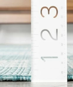 Well Woven Kai Modern Chevron Pattern Blue Flat-Weave Indoor/Outdoor Rug