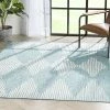 Well Woven Kai Modern Chevron Pattern Blue Flat-Weave Indoor/Outdoor Rug
