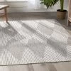 Well Woven Kai Modern Chevron Pattern Grey Flat-Weave Indoor/Outdoor Rug