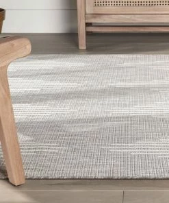 Well Woven Kai Modern Chevron Pattern Grey Flat-Weave Indoor/Outdoor Rug