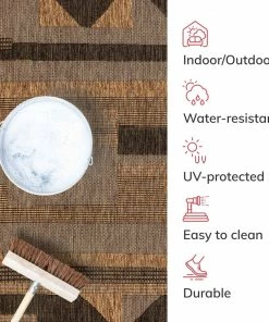 Well Woven Conan Tribal Geometric Abstract Grey Ivory Indoor Outdoor Rug Global