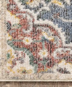 Well Woven Nantes Vintage Bohemian Persian Oriental Medallion Beige Blue Rug