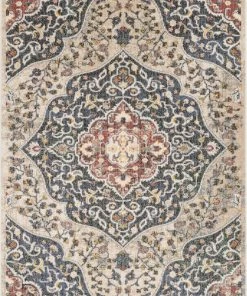 Well Woven Nantes Vintage Bohemian Persian Oriental Medallion Beige Blue Rug