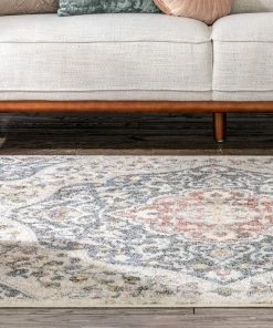 Well Woven Nantes Vintage Bohemian Persian Oriental Medallion Beige Blue Rug
