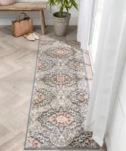 Well Woven Nantes Vintage Bohemian Persian Oriental Medallion Beige Blue Rug