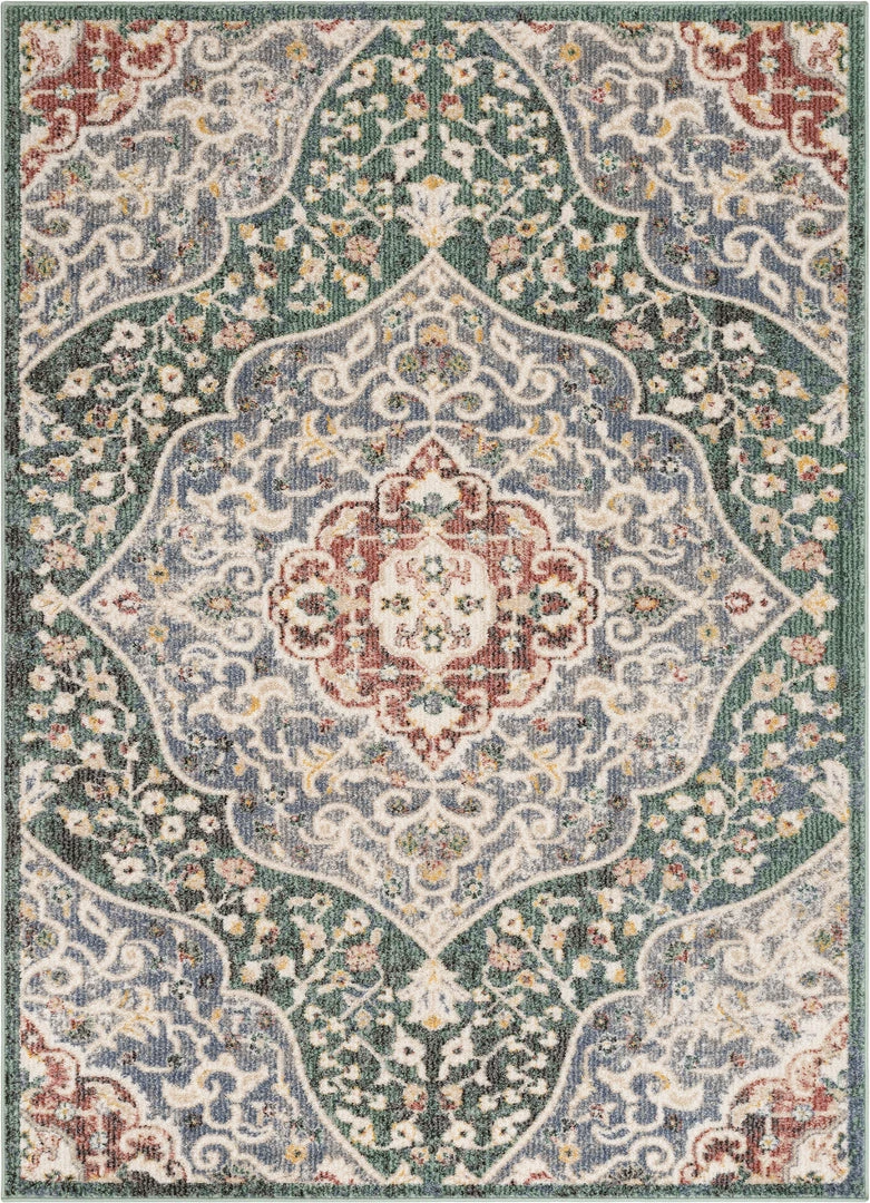 Well Woven Global Nantes Vintage Bohemian Persian Oriental Medallion Green Rug 2 Well Woven Global Nantes Vintage Bohemian Persian Oriental Medallion Green Rug