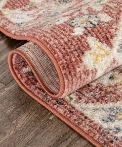 Well Woven Nantes Vintage Bohemian Persian Oriental Medallion Red Rust Blue Rug