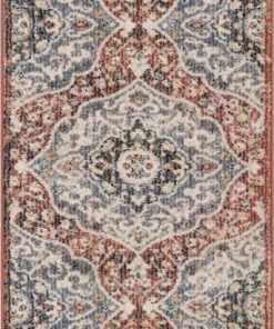 Well Woven Nantes Vintage Bohemian Persian Oriental Medallion Red Rust Blue Rug