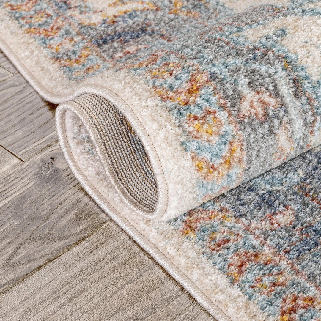 Well Woven Global Lyon Vintage Bohemian Medallion Oriental Botanical Ivory Blue Rug 5 Well Woven Global Lyon Vintage Bohemian Medallion Oriental Botanical Ivory Blue Rug