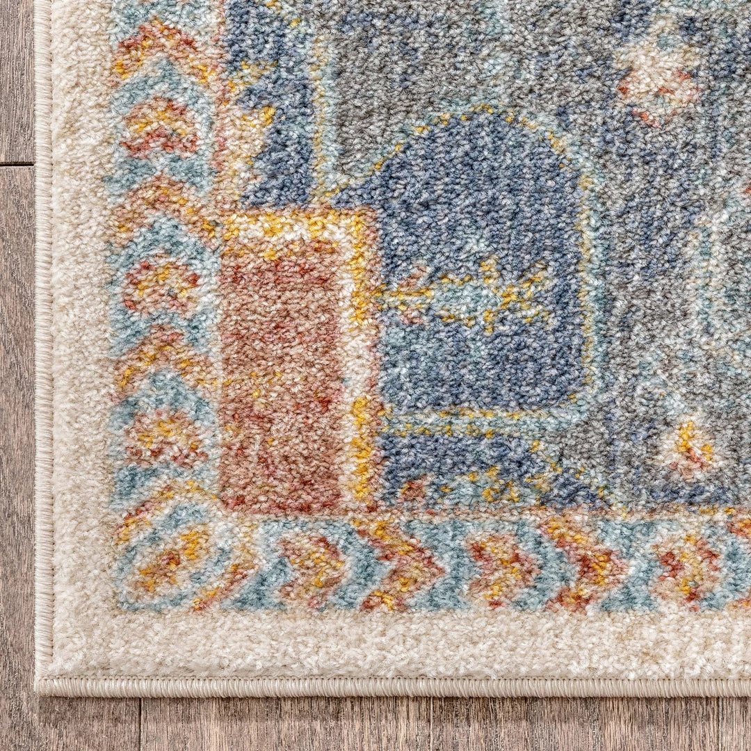 Well Woven Global Lyon Vintage Bohemian Medallion Oriental Botanical Ivory Blue Rug 4 Well Woven Global Lyon Vintage Bohemian Medallion Oriental Botanical Ivory Blue Rug