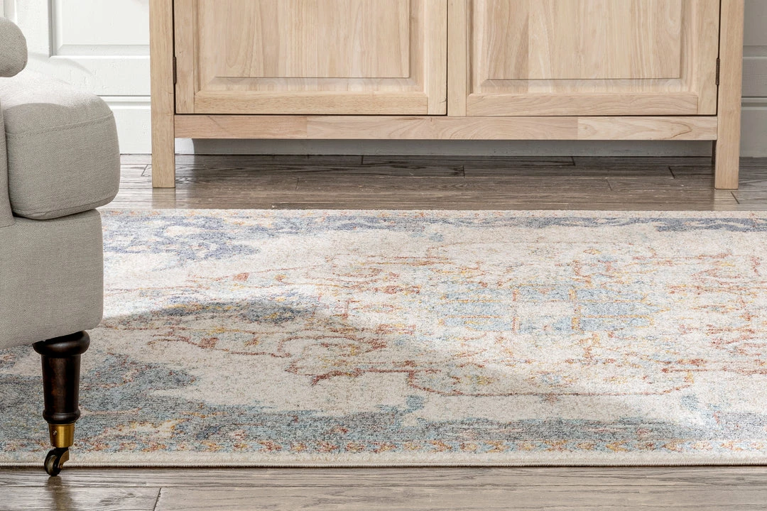 Well Woven Global Lyon Vintage Bohemian Medallion Oriental Botanical Ivory Blue Rug 10 Well Woven Global Lyon Vintage Bohemian Medallion Oriental Botanical Ivory Blue Rug