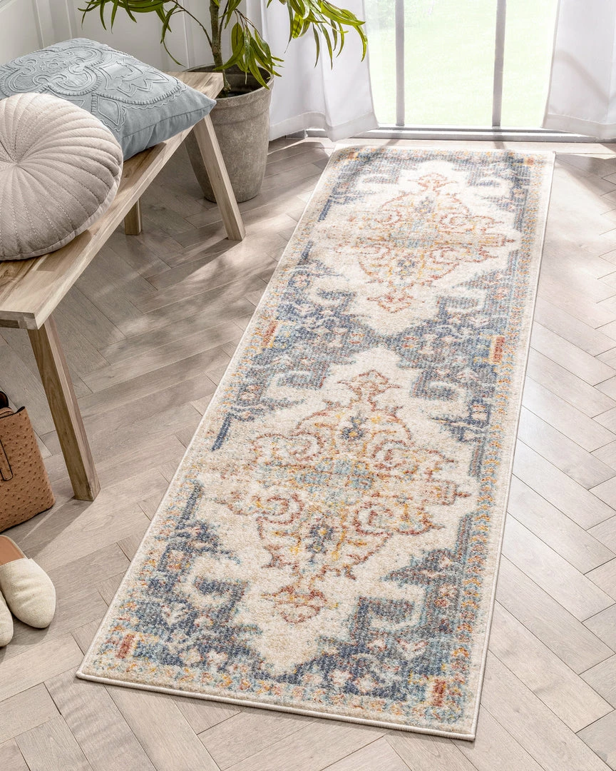 Well Woven Global Lyon Vintage Bohemian Medallion Oriental Botanical Ivory Blue Rug 7 Well Woven Global Lyon Vintage Bohemian Medallion Oriental Botanical Ivory Blue Rug