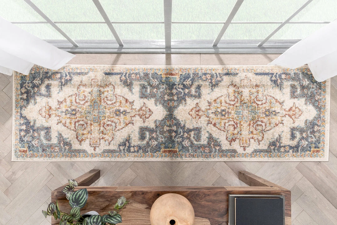 Well Woven Global Lyon Vintage Bohemian Medallion Oriental Botanical Ivory Blue Rug 13 Well Woven Global Lyon Vintage Bohemian Medallion Oriental Botanical Ivory Blue Rug