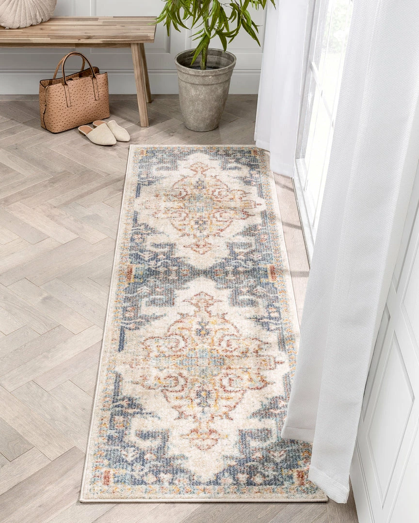 Well Woven Global Lyon Vintage Bohemian Medallion Oriental Botanical Ivory Blue Rug 12 Well Woven Global Lyon Vintage Bohemian Medallion Oriental Botanical Ivory Blue Rug